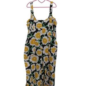Diane Von Furstenberg X Target Women XL Yellow Poppy Utility Sleeveless Jumpsuit